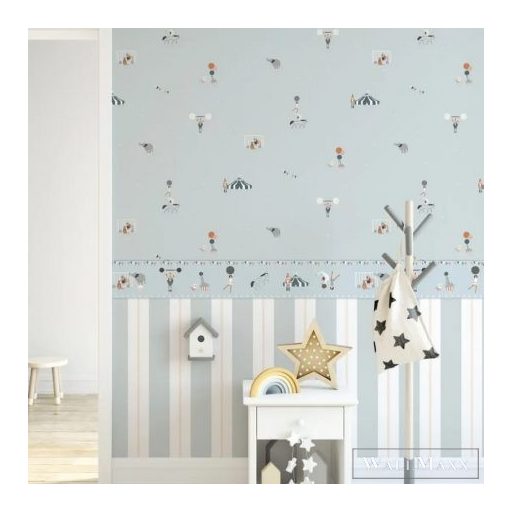 ICH Noa 7500-1 kék Cirkusz mintás Gyerek vlies bordűr