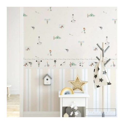 ICH Noa 7500-2 bézs Cirkusz mintás Gyerek vlies bordűr