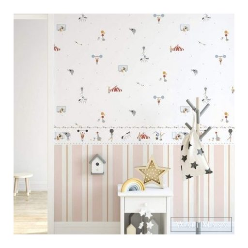 ICH Noa 7500-3 fehér Cirkusz mintás Gyerek vlies bordűr