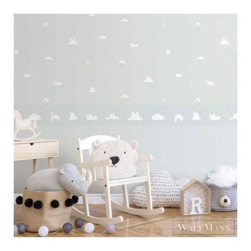 ICH Noa 7503-1 mentazöld Jegesmedve mintás Gyerek vlies bordűr