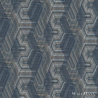   RASCH African Queen III 751949 kék Textil mintás Elegáns vlies tapéta