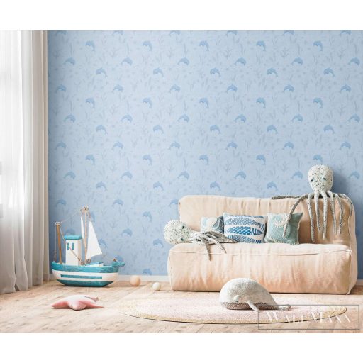 AS CREATION Lilly & Luis 77132-1 kék Delfin Gyerek tapéta