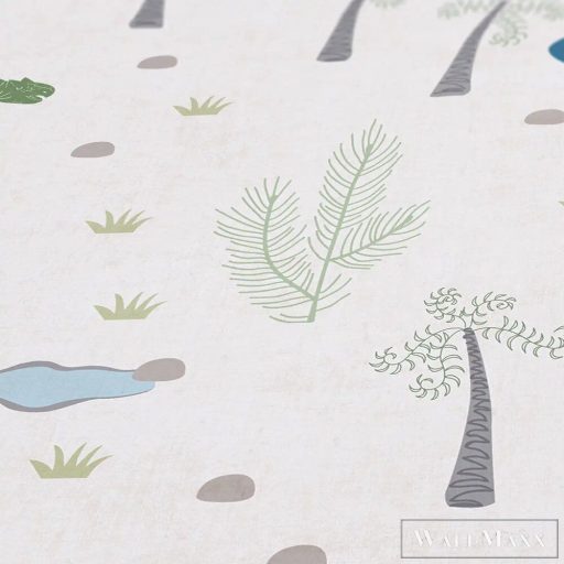 AS CREATION Lilly & Luis 77140-1 kék Dinó Gyerek tapéta