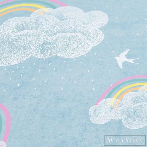 AS CREATION Lilly & Luis 77144-1 kék Szivárvány Gyerek tapéta