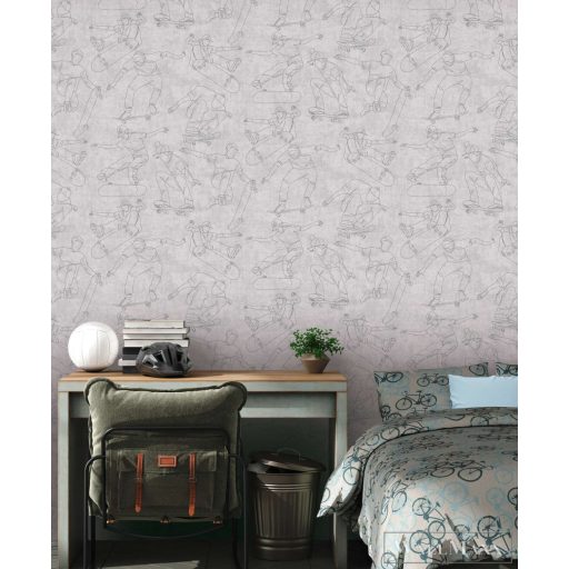 AS CREATION Lilly & Luis 77174-1 szürke Deszkás Gyerek tapéta