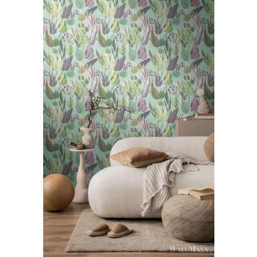 AS CREATION Anna dAndrea 78219-4 kék leveles modern,elegáns tapéta