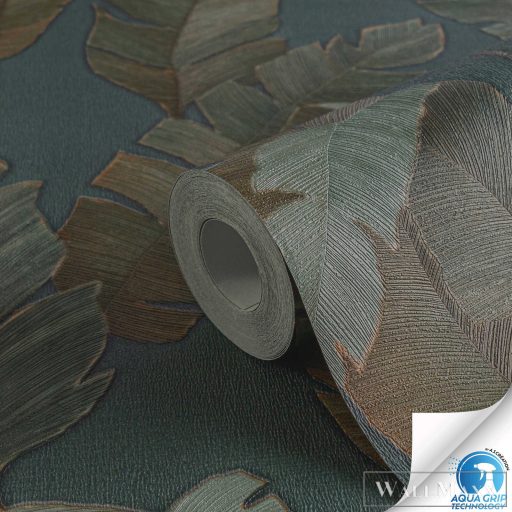 AS CREATION Designdrop 78453-1 kék levél modern,elegáns tapéta