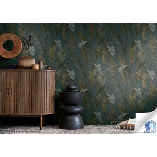 AS CREATION Designdrop 78453-1 kék levél modern,elegáns tapéta