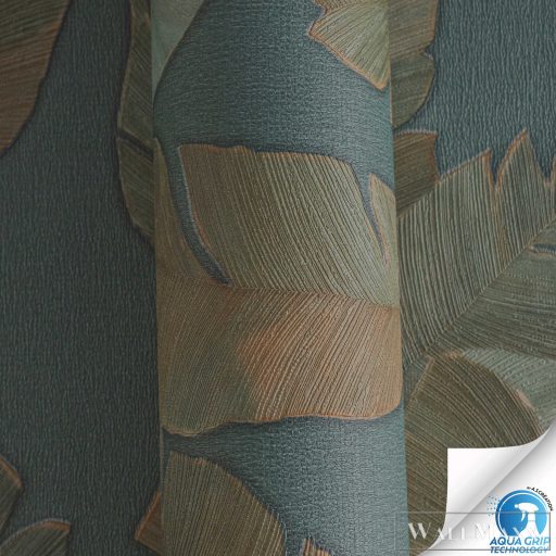 AS CREATION Designdrop 78453-1 kék levél modern,elegáns tapéta