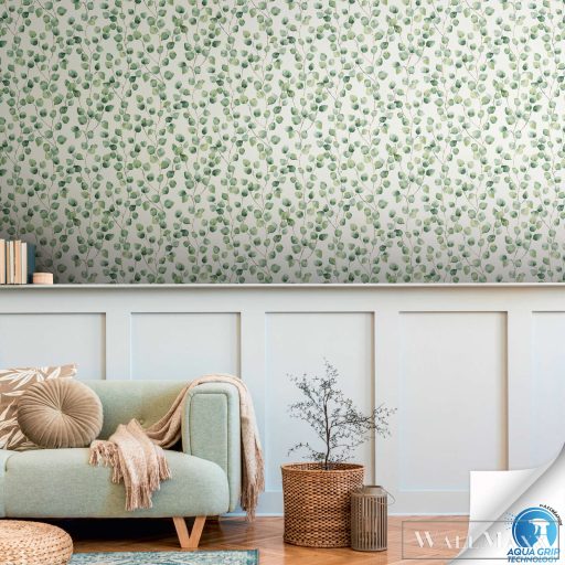 AS CREATION Designdrop 78454-1 zöld levél modern,elegáns tapéta