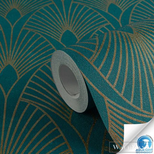 AS CREATION Designdrop 78493-1 zöld barokk modern,elegáns tapéta