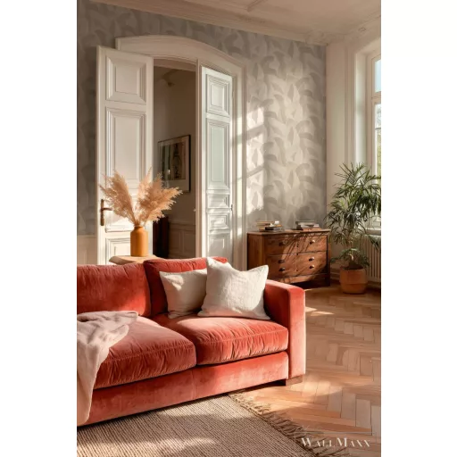 AS CREATION Designed in White 79039-5 krémszínű-fémes-fehér luxus-természet tapéta