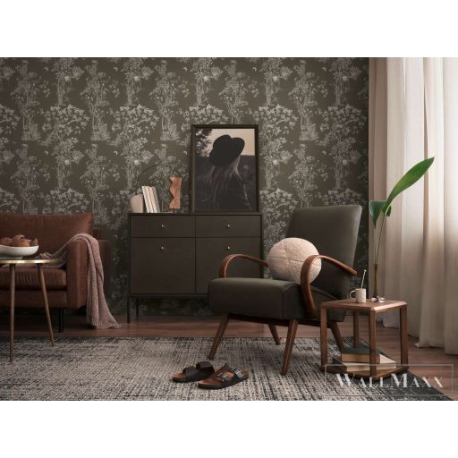 AS CREATION History of Art 2 79043-6 barna virágos modern,elegáns tapéta