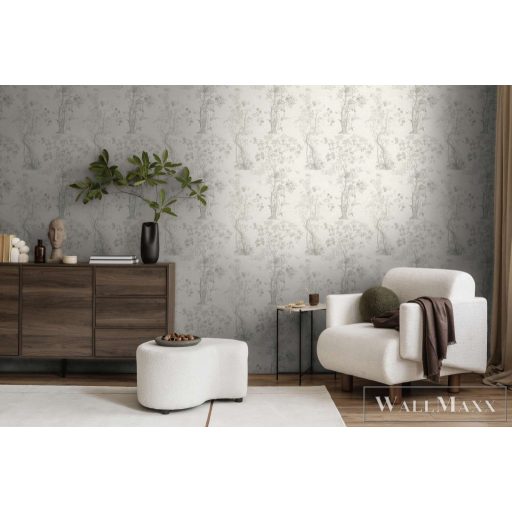 AS CREATION History of Art 2 79043-7 szürke virágos modern,elegáns tapéta