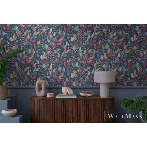 AS CREATION COSMOLiving 79062-3 kék-barna virágos klasszikus tapéta