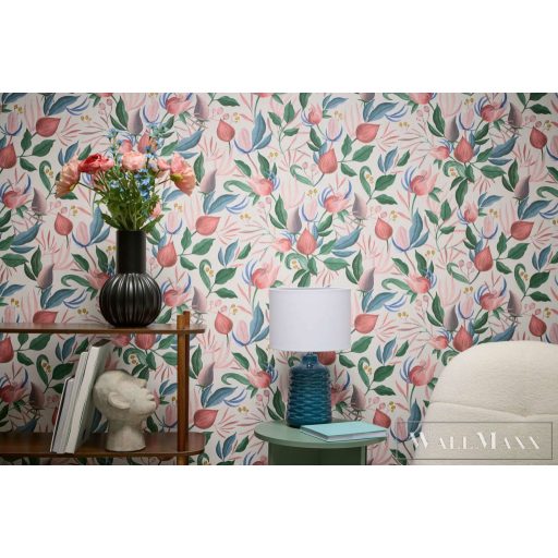 AS CREATION COSMOLiving 79062-5 színes-zöld virágos klasszikus tapéta
