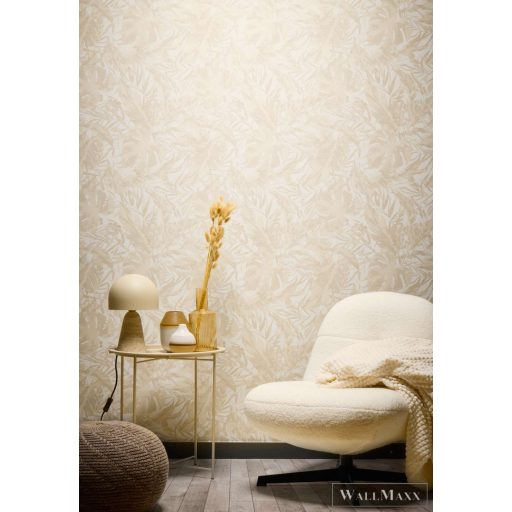 AS CREATION COSMOLiving 79063-1 bézs-fényes leveles klasszikus tapéta