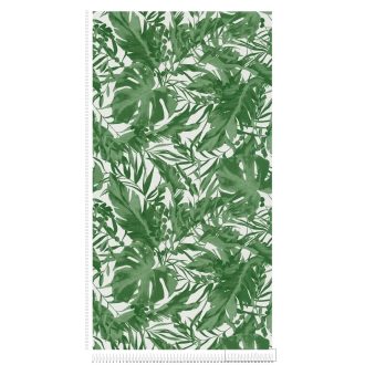   AS CREATION COSMOLiving 79063-4 zöld-fényes leveles klasszikus tapéta