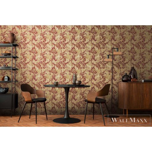 AS CREATION COSMOLiving 79063-5 fényes-piros leveles klasszikus tapéta