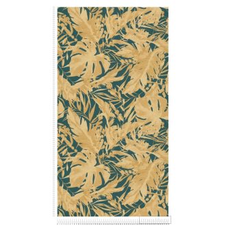   AS CREATION COSMOLiving 79063-6 zöld-fényes leveles klasszikus tapéta