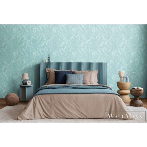 AS CREATION COSMOLiving 79064-3 kék-fényes leveles klasszikus tapéta