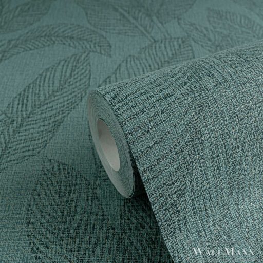 AS CREATION COSMOLiving 79064-4 zöld-fényes leveles klasszikus tapéta