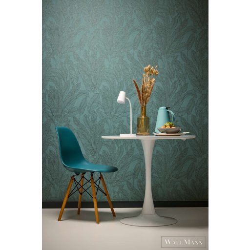 AS CREATION COSMOLiving 79064-4 zöld-fényes leveles klasszikus tapéta