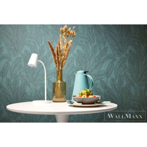 AS CREATION COSMOLiving 79064-4 zöld-fényes leveles klasszikus tapéta