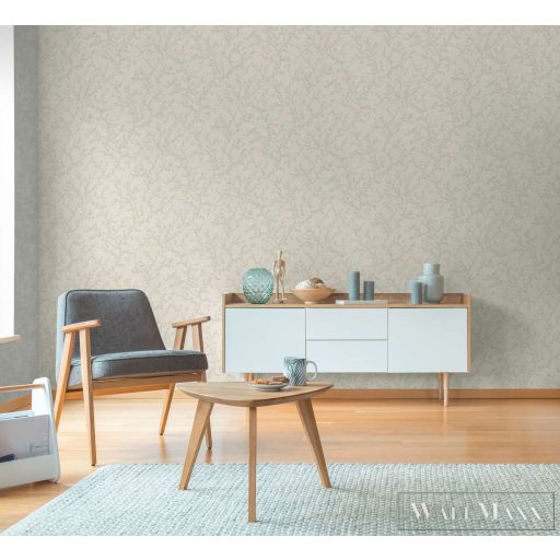 AS CREATION Hygge-3 79090-3 krémszínű uni fémhatású tapéta