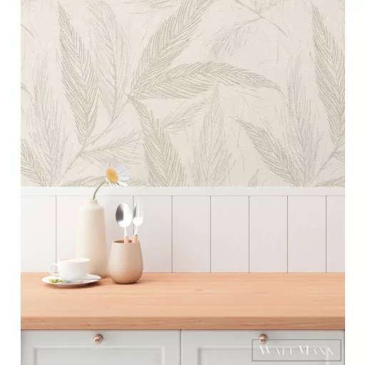 AS CREATION Hygge-3 79096-2 bézs leveles design tapéta