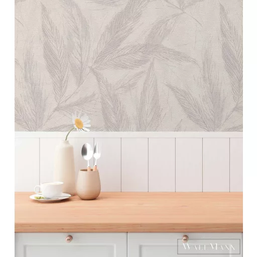 AS CREATION Hygge-3 79096-4 szürke leveles design tapéta