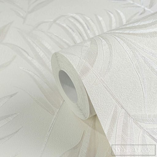 AS CREATION COSMOLiving 79108-1 fényes-fehér leveles klasszikus tapéta