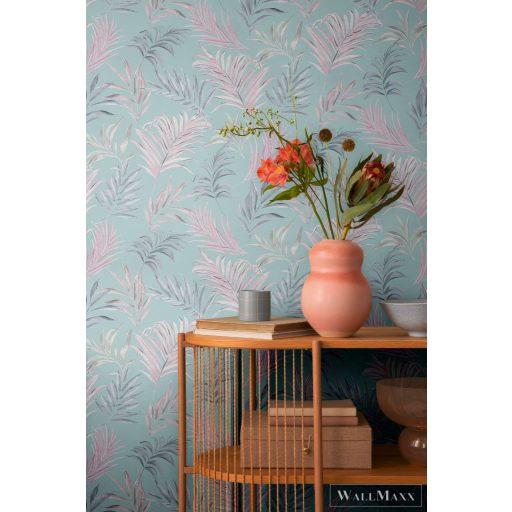 AS CREATION COSMOLiving 79108-2 zöld-fényes leveles klasszikus tapéta