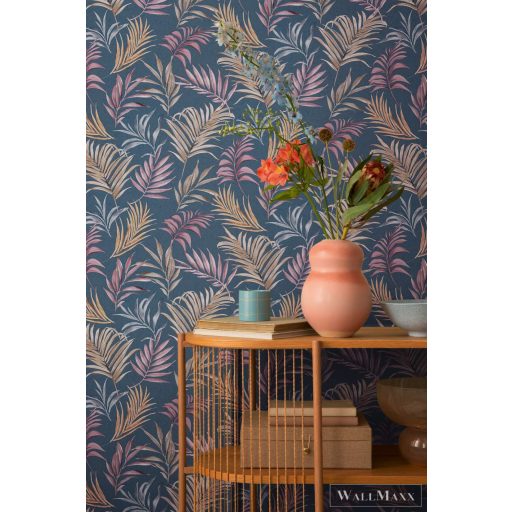 AS CREATION COSMOLiving 79108-5 bézs-kék leveles klasszikus tapéta