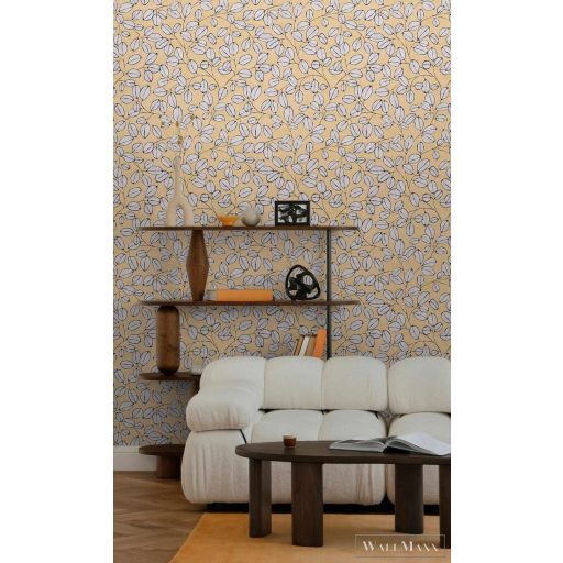 AS CREATION Nordic Feeling 79148-3 sárga leveles klasszikus tapéta