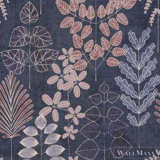   AS CREATION Nordic Feeling 79149-4 kék leveles klasszikus tapéta