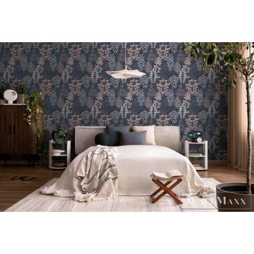 AS CREATION Nordic Feeling 79149-4 kék leveles klasszikus tapéta