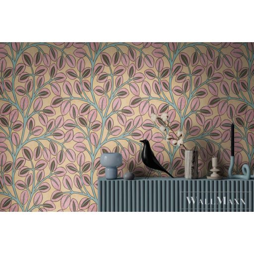 AS CREATION Nordic Feeling 79150-4 rózsaszín leveles klasszikus tapéta