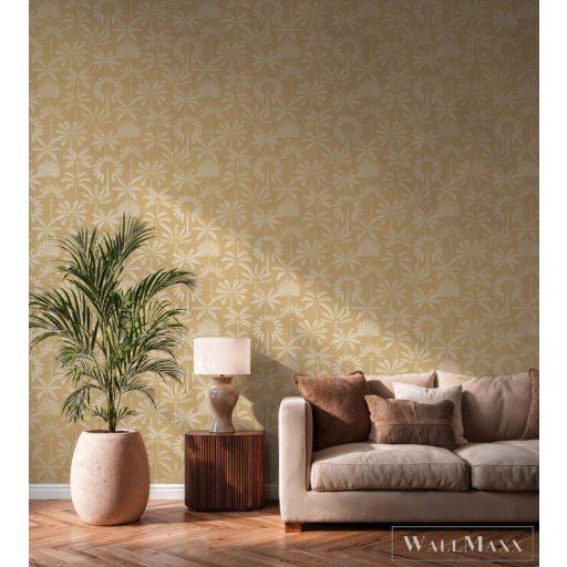 AS CREATION Cuba 2 79163-4 sárga leveles modern-elegáns tapéta
