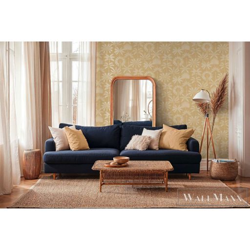 AS CREATION Cuba 2 79163-4 sárga leveles modern-elegáns tapéta
