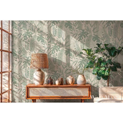 AS CREATION Cuba 2 79164-2 krémszínű leveles modern-elegáns tapéta