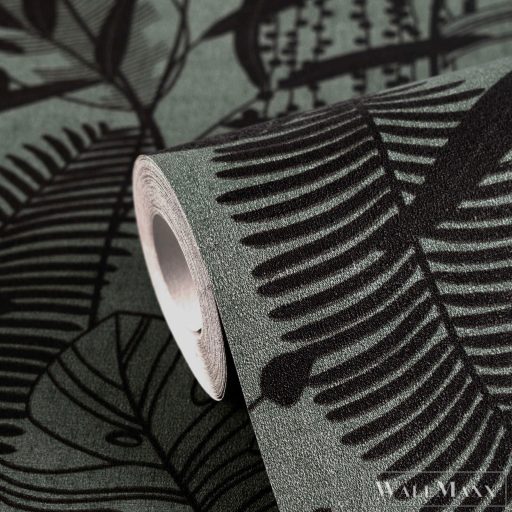 AS CREATION Cuba 2 79164-4 zöld leveles modern-elegáns tapéta