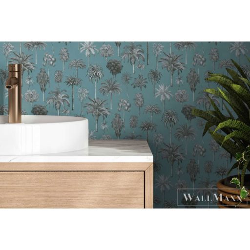 AS CREATION PintWalls III 79171-4 kék dzsungel grafikai tapéta