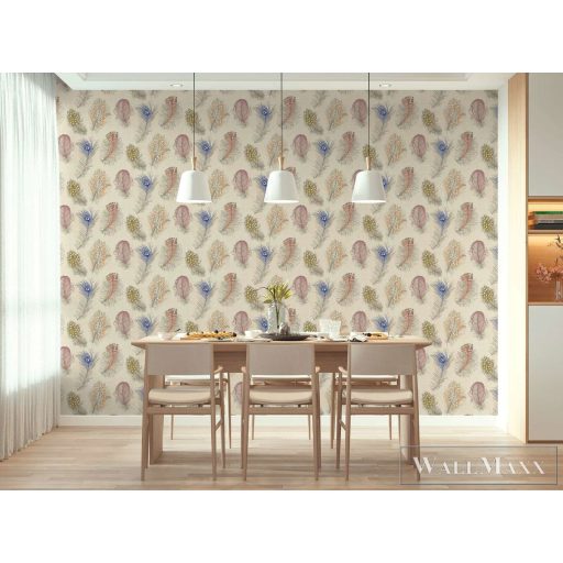 AS CREATION PintWalls III 79186-6 kék pávatollas grafikai tapéta