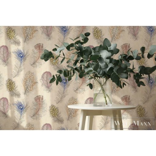 AS CREATION PintWalls III 79186-6 kék pávatollas grafikai tapéta