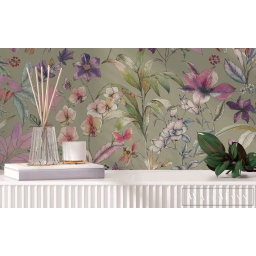 AS CREATION PintWalls III 79187-3 kék virágos grafikai tapéta