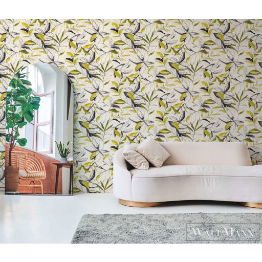 AS CREATION PintWalls III 79187-5 sárga leveles grafikai tapéta
