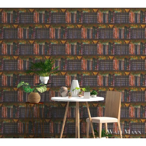 AS CREATION PintWalls III 79187-6 arany könyvespolc modern-elegáns tapéta