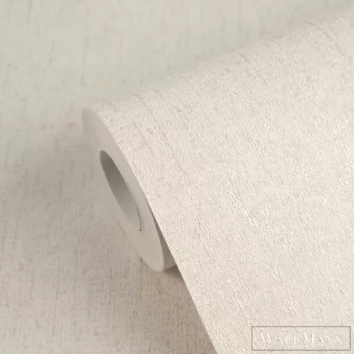 AS CREATION Designed in White 79201-1 krémszínű-fémes-fehér uni tapéta