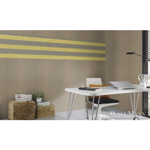 802757 csíkos tapéta aranysárga/szürke